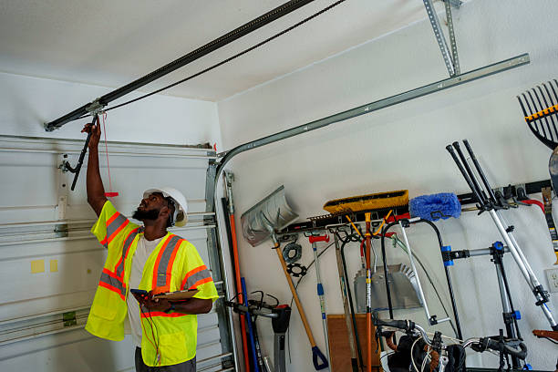 Professional Garage Door Panel Replacement technician working in Briarcliff, TX